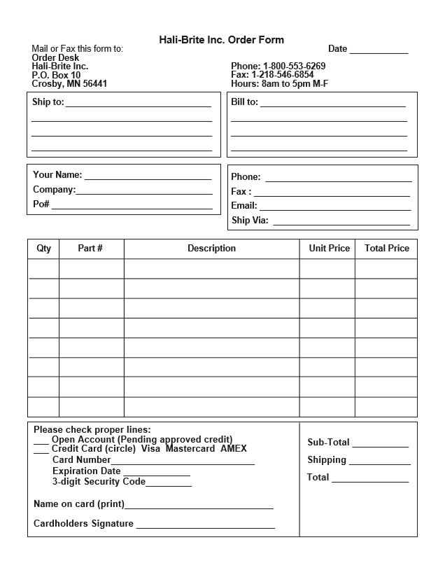  Order Form