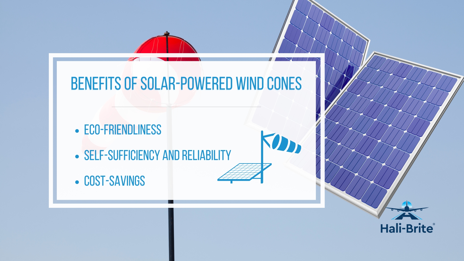 Infographic image of benefits of solar-powered wind cones