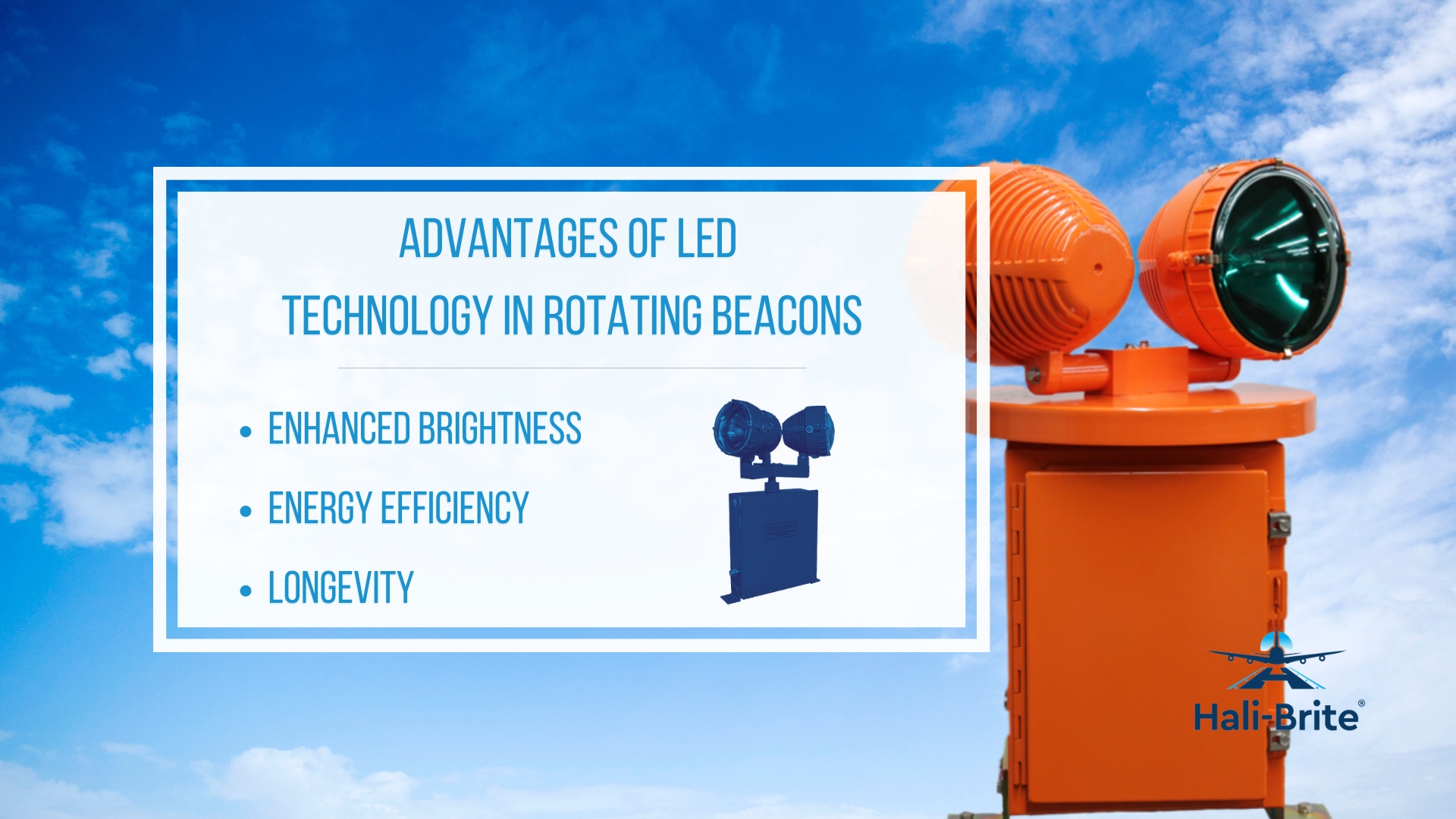 Infographic image of advantages of led technology in rotating beacons